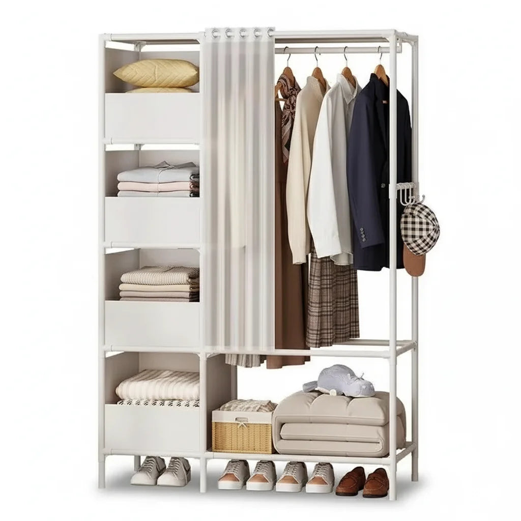 Armoire Penderie sur Pied Blanc Polaire disponible sur Mon Portant Vetement