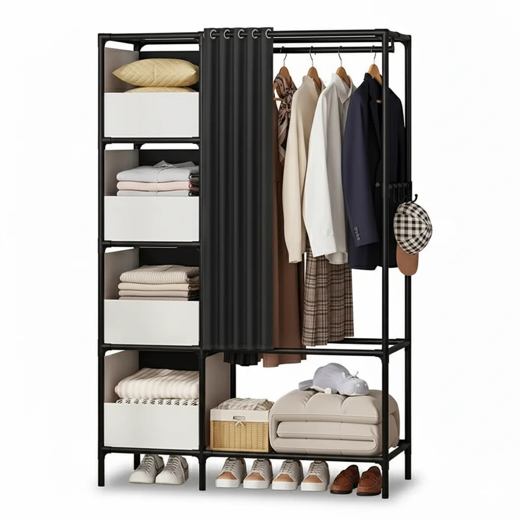 Armoire Penderie sur Pied Noir Onyx disponible sur Mon Portant Vetement