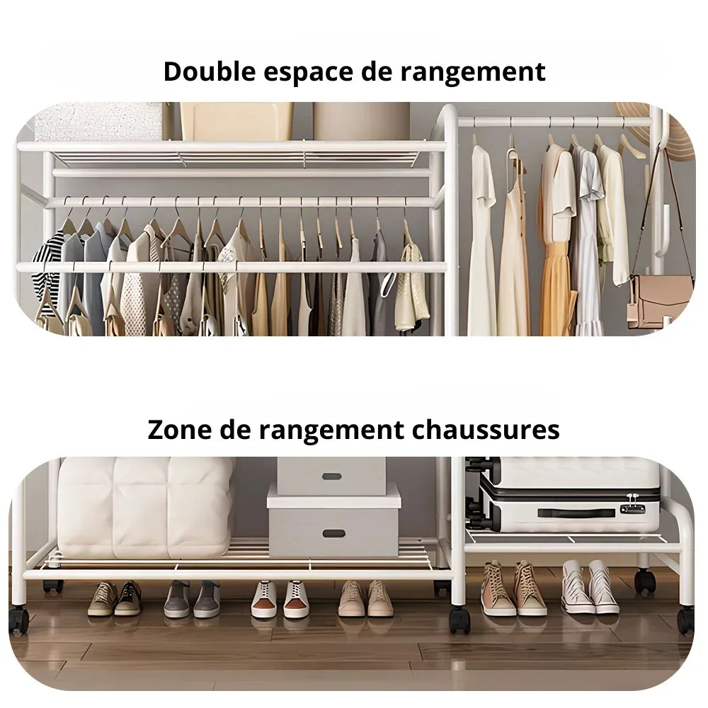 Portant à Vêtement à Roulettes Blanc disponible sur My Store
