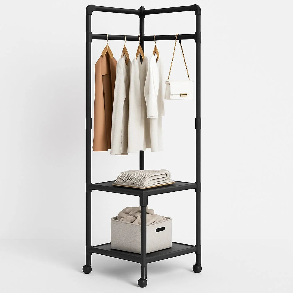Portant Vêtement avec Etagère Noir Onyx disponible sur Mon Portant Vetement