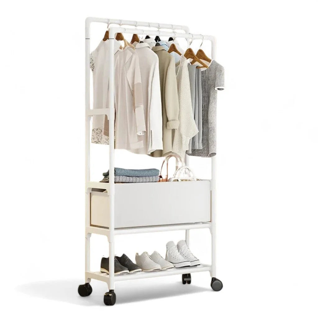 Porte Cintres sur Pied Double Blanc disponible sur Mon Portant Vetement